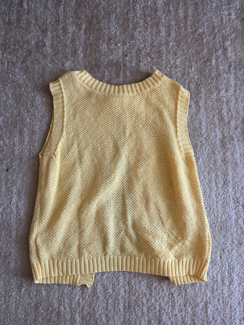 Yellow Knit Sleeveless Sweater